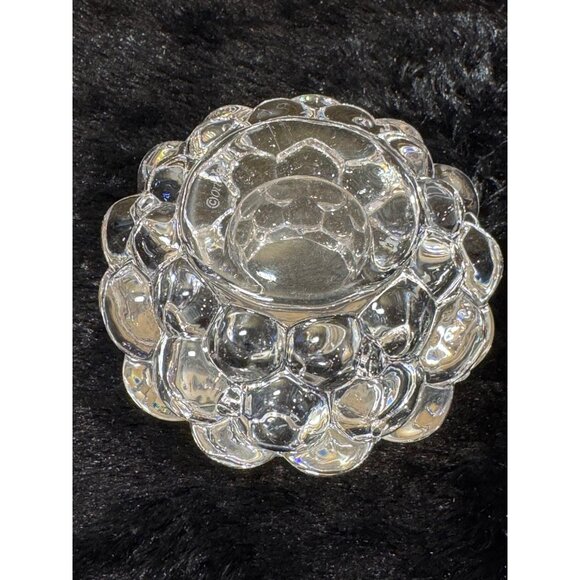Orrefors Swedan Holland Raspberry Textured Clear Glass Tealight Candle H… - Picture 4 of 7